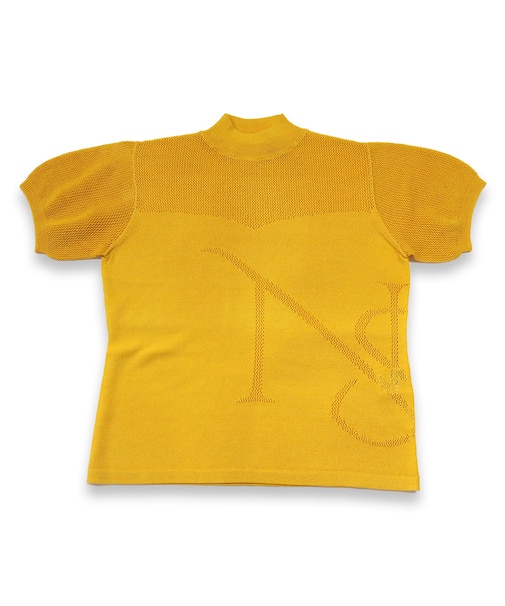 【レディース】メッシュニットモックネック