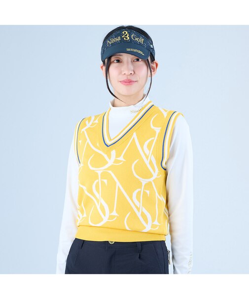 【林菜乃子プロ着用】【レディース】モノグラムニットベスト