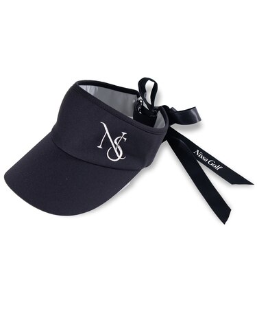 ロゴ刺繍リボンバイザー