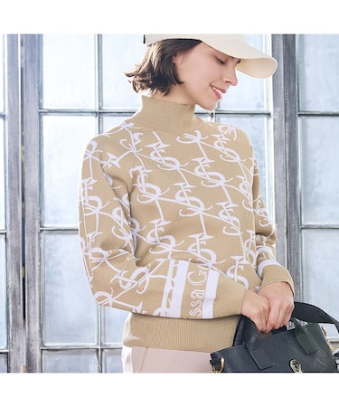 【レディース】モノグラム柄ニットセーター