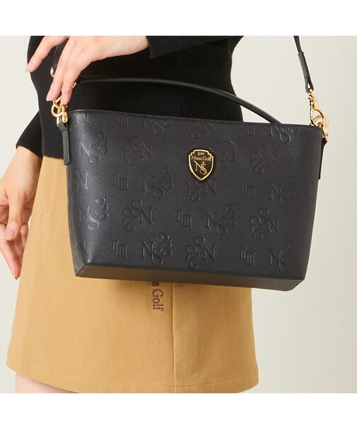 【本革使用】エンボス加工ショルダーバッグ大