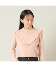 【レディース】ラメ入り長袖モックネックインナー