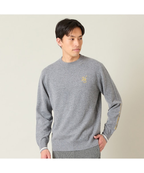 【メンズ】ベーシックカラーカシミヤニットセーター