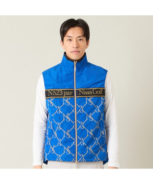 【メンズ】モノグラムプリント中綿ベスト