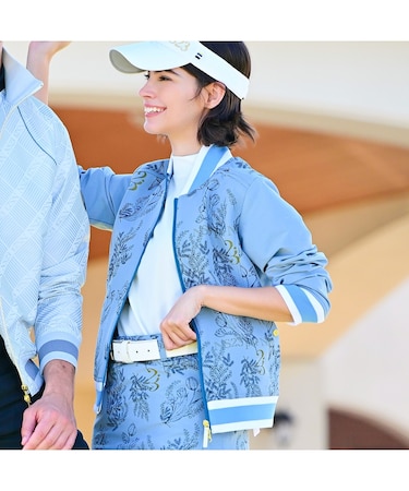 【Women's】【セットアップ可】ミモザジャカードブルゾン