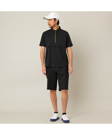 【Men's】【セットアップ可】【接触冷感／UVカット／撥水】ハーフZIPシャツ