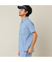 【Men's】【セットアップ可】【接触冷感／UVカット／撥水】ハーフZIPシャツ