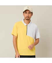 【Men's】【吸湿速乾／UVカット】アシンメトリーメッシュポロ