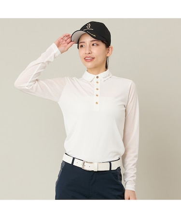 【Women's】【接触冷感】シアーシャツ