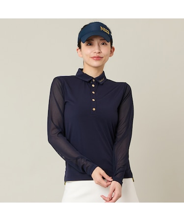 【Women's】【接触冷感】シアーシャツ