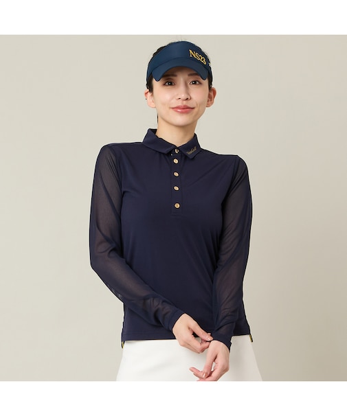 【Women's】【接触冷感】シアーシャツ