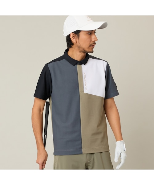 【ブラック】カラーブロック 半袖シャツ 楽天市場】【スペシャルプライス】【The SRIXON】スリクソン カラー