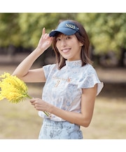 【Women's】ミモザプリントモックネック