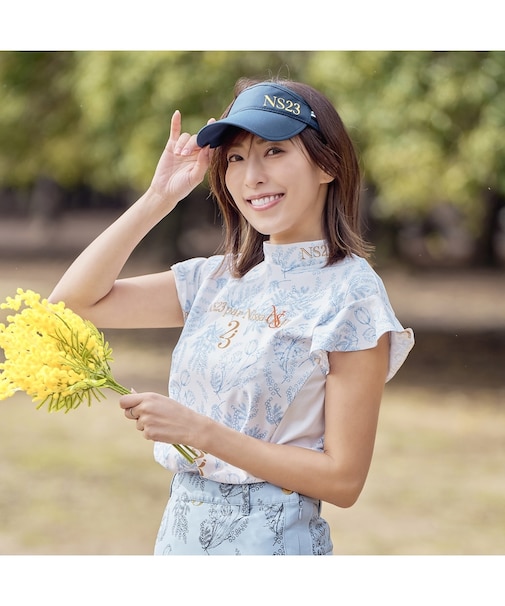 【Women's】ミモザプリントモックネック