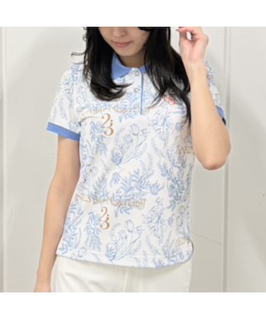 【Women's】【接触冷感】ミモザプリントポロ