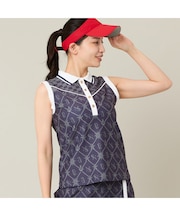 【Women's】【セットアップ可】マリーンプリントノースリーブ