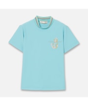 【Women's】マリンプリントモックネック