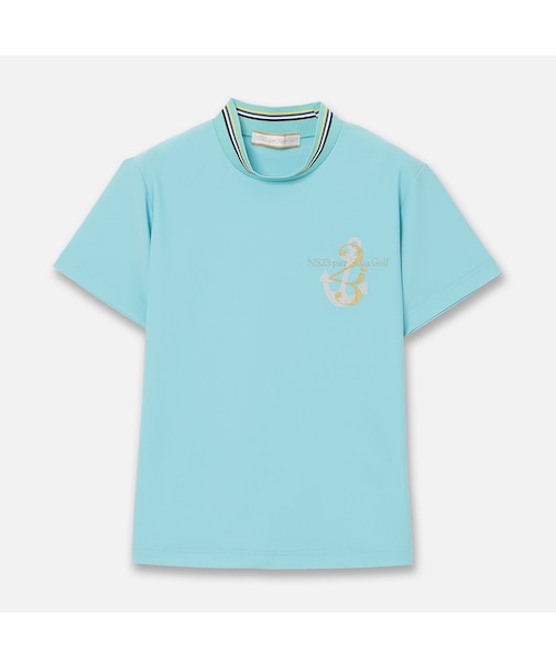 【Women's】マリンプリントモックネック