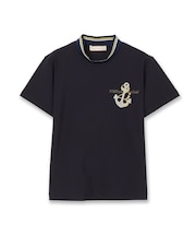 【Women's】マリンプリントモックネック