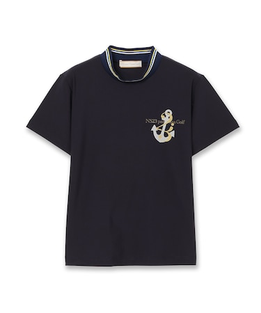 【Women's】マリンプリントモックネック