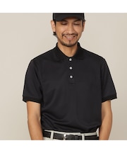 【Men's／吸水速乾／UVカット／接触冷感】立体ロゴ半袖ポロシャツ