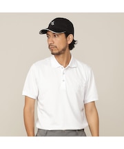 【Men's／吸水速乾／UVカット／接触冷感】立体ロゴ半袖ポロシャツ