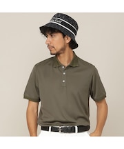 【Men's／吸水速乾／UVカット／接触冷感】立体ロゴ半袖ポロシャツ