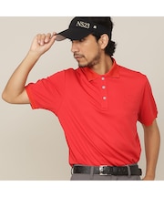 【Men's／吸水速乾／UVカット／接触冷感】立体ロゴ半袖ポロシャツ