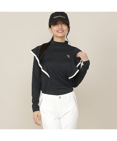 【Women's】フリルモックネック