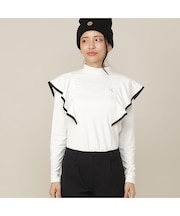 【Women's】フリルモックネック