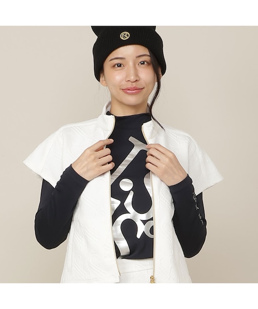【Women's】ロゴプリントモックネック