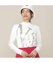 【Women's】ロゴプリントモックネック