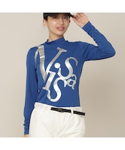 【Women's】ロゴプリントモックネック