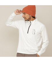 【Men's／伸縮性◎】AddElm ハーフZIPモック