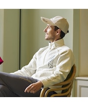 【Men's】ジャカード　ハーフZIPモック