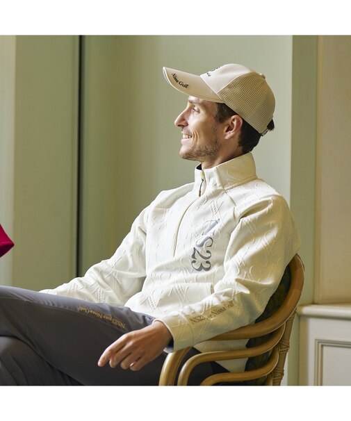 【Men's】ジャカード ハーフZIPモック
