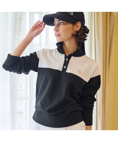 【Women's】カラーブロックニットPO