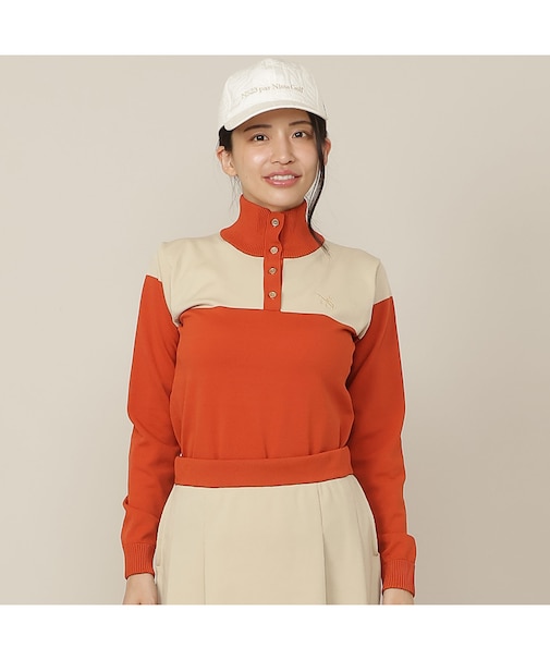 【Women's】カラーブロックニットPO