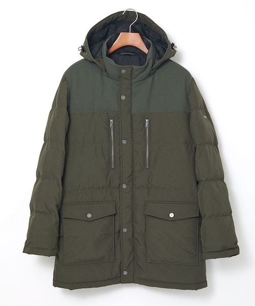 フード付き 切り替え ダウンコート｜クロコダイルの通販｜&mall
