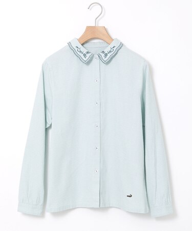 襟刺繡 デザイン ブラウス