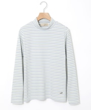 マルチボーダー スムース ハイネックカットソー