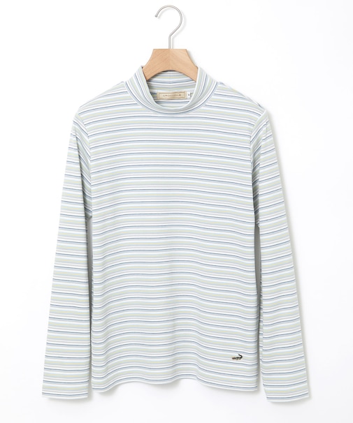 マルチボーダー スムース ハイネックカットソー