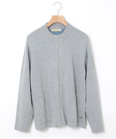 シルクブレンド ジップアップ ニット カーディガン