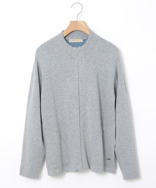 シルクブレンド ジップアップ ニット カーディガン