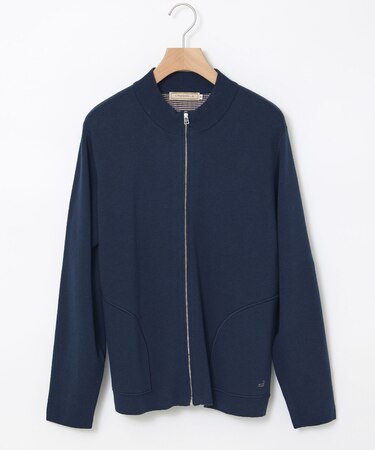 シルクブレンド ジップアップ ニット カーディガン