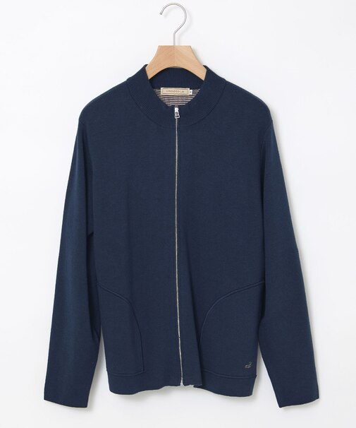 シルクブレンド ジップアップ ニット カーディガン