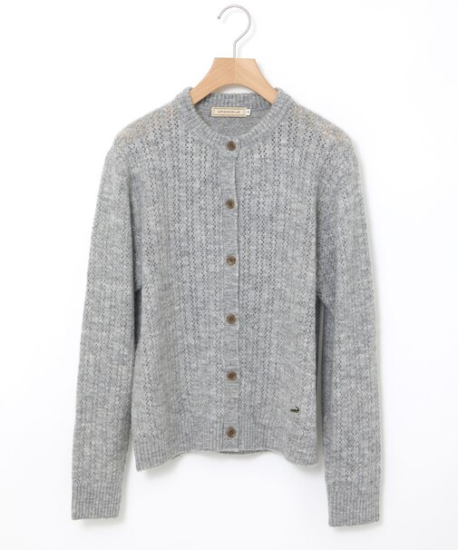 ウールブレンド ケーブル ニットカーディガン【手洗いOK】