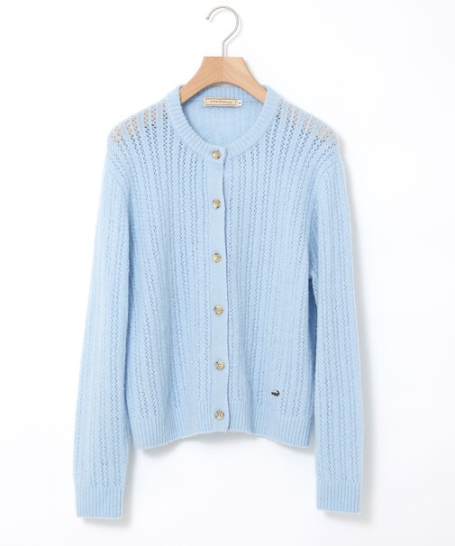ウールブレンド ケーブル ニットカーディガン【手洗いOK】