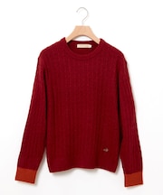 ウール ケーブルニット プルオーバー【手洗いOK】