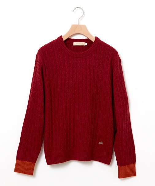 ウール ケーブルニット プルオーバー【手洗いOK】